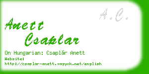 anett csaplar business card